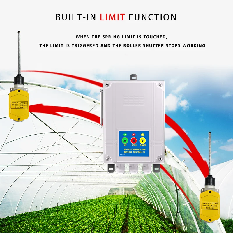 Greenhouse Rolling Shutter Wireless Remote Control Switch Forward And Reverse Controller Limit Switch HK-ZF-002