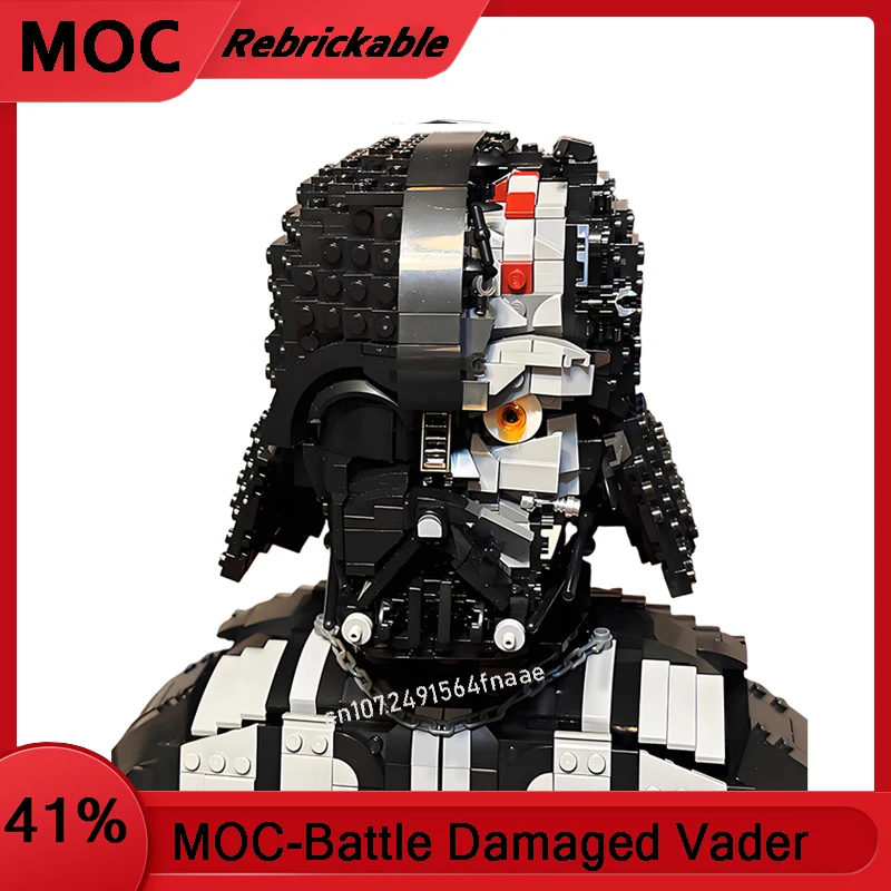 

979 шт. MOC Star Battle поврежденный Вейдер (коллекция шлемов) комплект модельных строительных блоков MOD-75304 кирпичи DIY креативная сборка игрушек