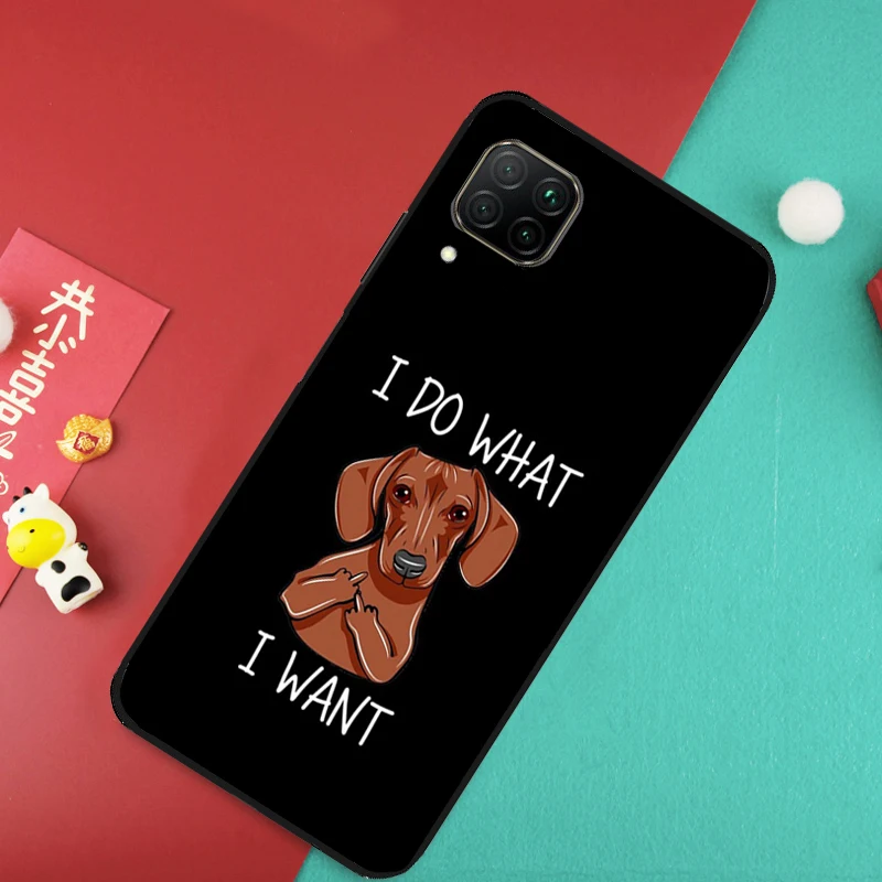 Etui na telefon Huawei Nova Y73 Y70 Y72 Y60 Y90 Y61 Y91 8i 7i 11i 12i 12s 9 10 SE P20 P30 P40 Lite z motywem jamnika (dackla)