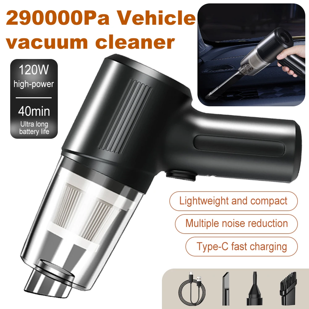 Wireless Car Vacuum Cleaner 290000 PA Multifunctional Mini Portable Handheld Vacuum Cleaner Double-use For Vehicle