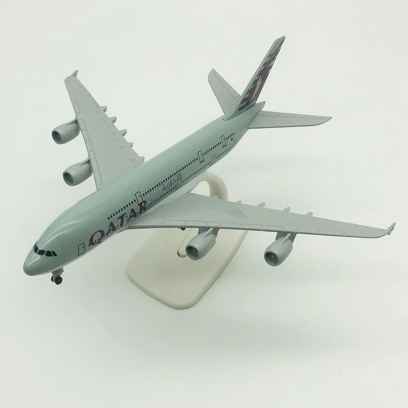

16 см/20 см литая под давлением модель из сплава Qatar A380 Airlines самолеты с подставкой, коллекция шасси, дисплей самолетов, подарки для фанатов