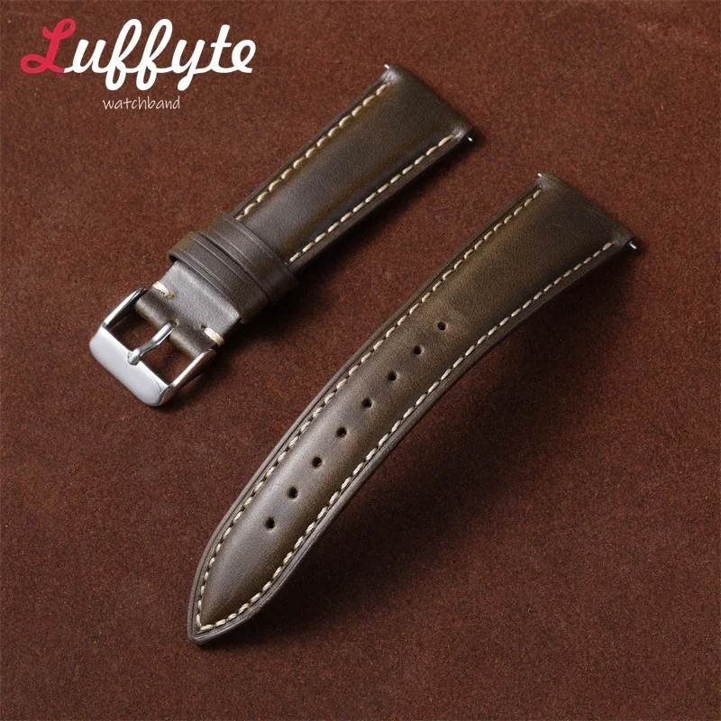 Ölwachs Verfärbung Echtes Leder Uhrenarmband 18mm 19mm 20mm 21mm 22mm Schnellverschluss Universal Ersatzarmband – Detail 12