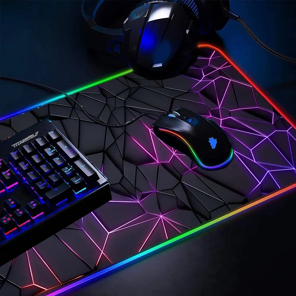 Коврик для мыши Gamer Rgb LED Mausepad Speed 900x400 Коврик для мыши 800x300 Большие коврики 1000x500 мм Игровые аксессуары Освещение Резиновые коврики