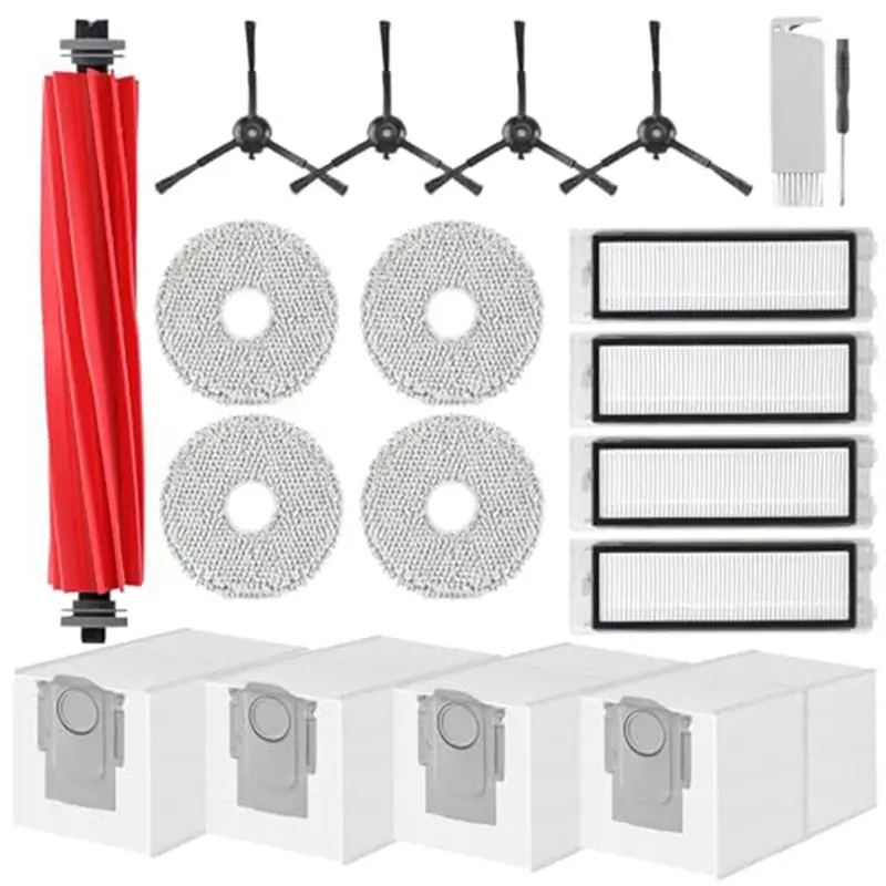 Accessories Kit For Roborock Q Revo / Qrevo 2R3W / QX Revo / QRT78 Complete Replacement Parts Set For Maintenance & Care-A77G
