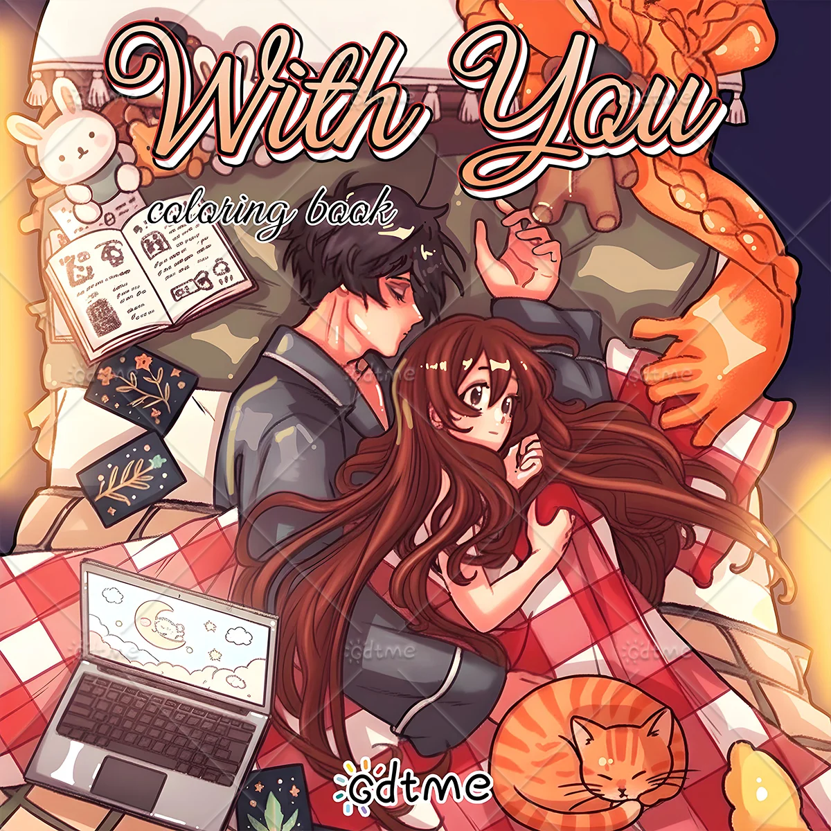  With You Coloring Book for Adults COZY COUPLES Cute Stress Relief Painting Book, Suitable For Party And Birthday Gifts