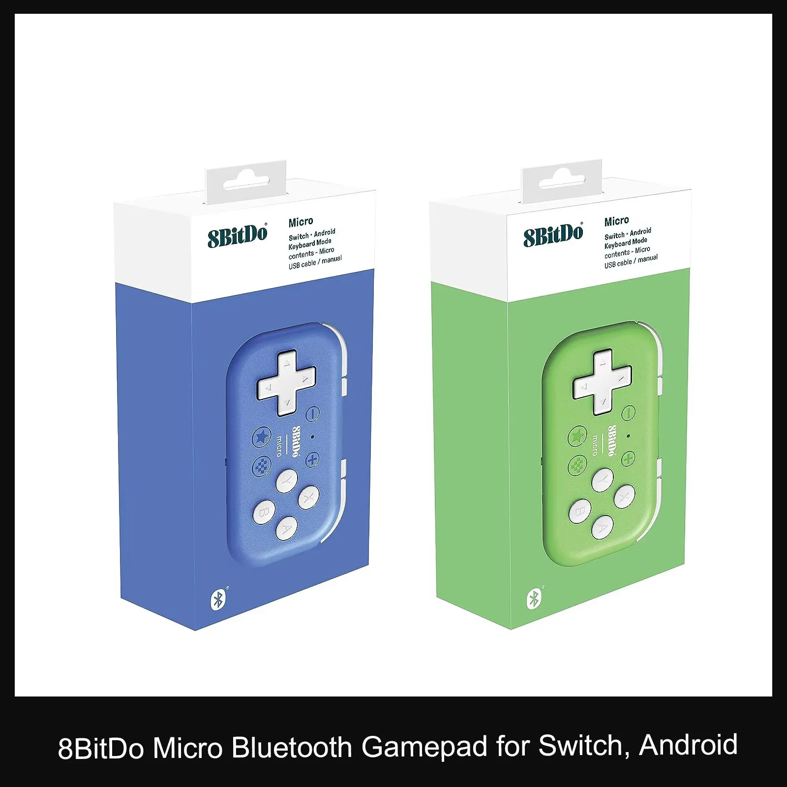 8Bitdo Micro Bluetooth Gamepad Pocket-sized Mini Game Controller for Switch, Android, and Raspberry Pi, Supports Keyboard Mode