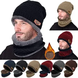 Winter Beanie Hats for Men Knitted Hat Fashion Cap Beanie Women Thick Wool Neck Scarf Cap Balaclava Mask Bonnet Warm Hats