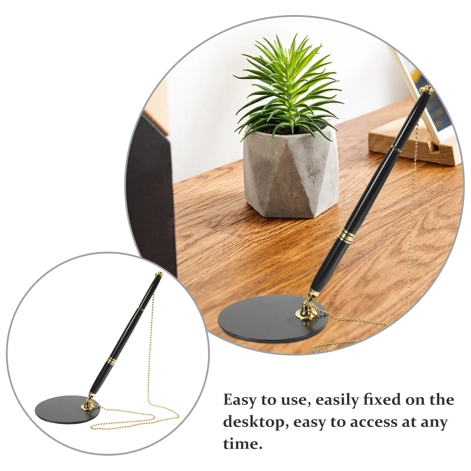 

Black Gold Chain Desktop Signature Pen ABS Material Desktop Signature Business Business Pen Writing Office Stationery