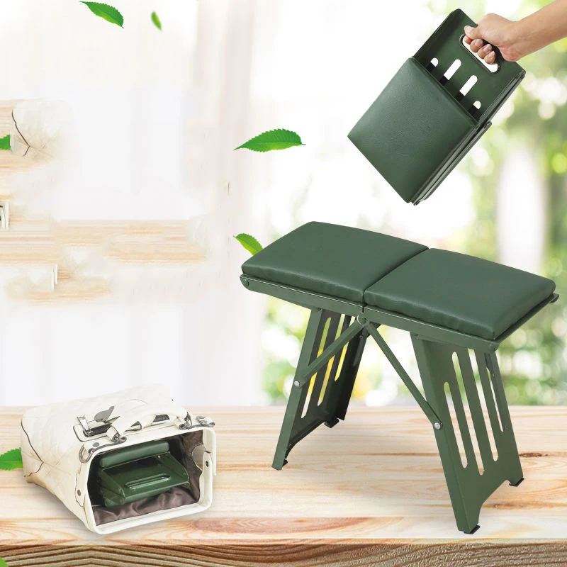 Outdoor Folding Stool, Conveniente Mini Aço Banquetas Pesca, Train Lightweight, portátil Mazar Seat, Cadeira dobrável acampamento, Turismo