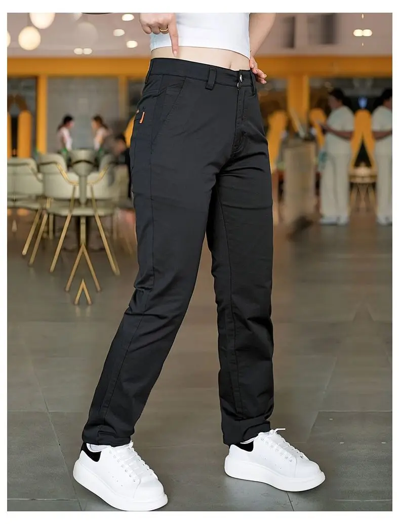 2026 Frühling Herbst Baumwoll-Herrenhose Trendige Vielseitige Elastische Leichte Business-Hose Formelle Schlanke Gerade Hose – Detail 15