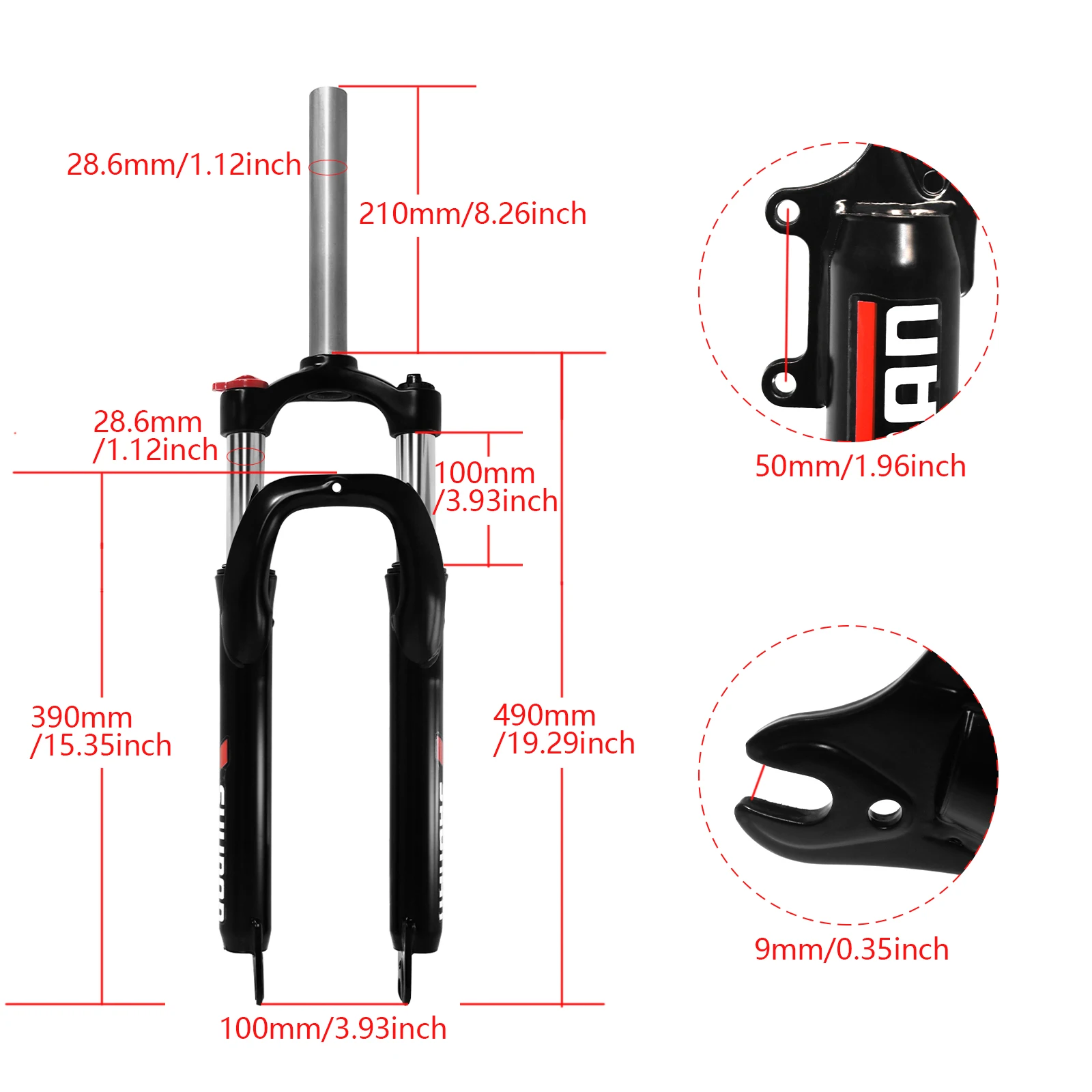 ZTZ 26inch Bicycle Mechanical Front Fork MTB Suspension Fork 9*100mm Quick Release Mountain Bike Fork Bicycle Parts