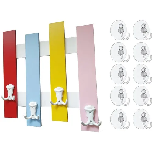 Homecare Color Wall Hanger & 12 Suction Cups Hanger