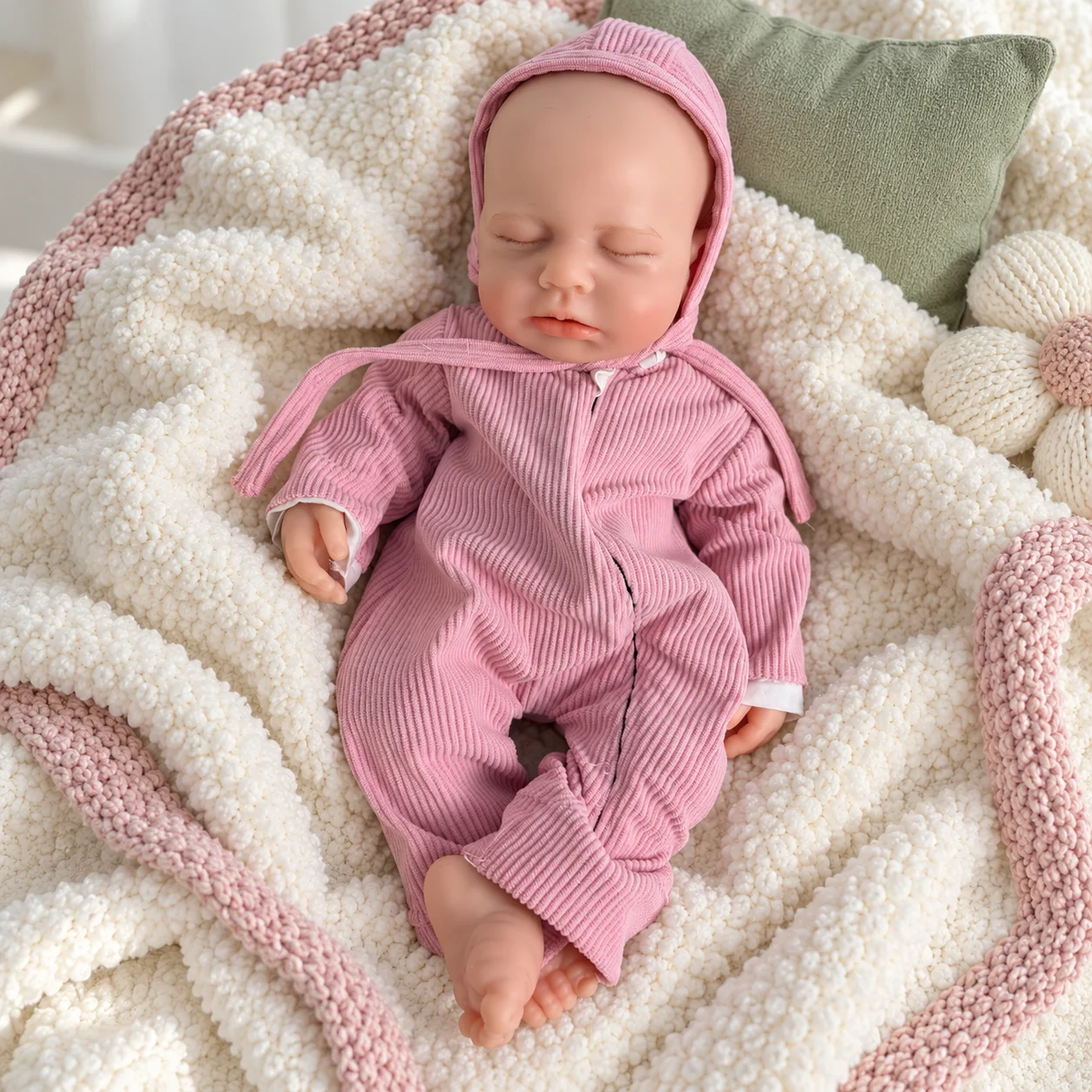 18'' Full Body Silicone Reborn Baby Doll Open Mouth Realistic Soft Touch Cuddly Easy Care Collectible Bald Head Squishy Washable