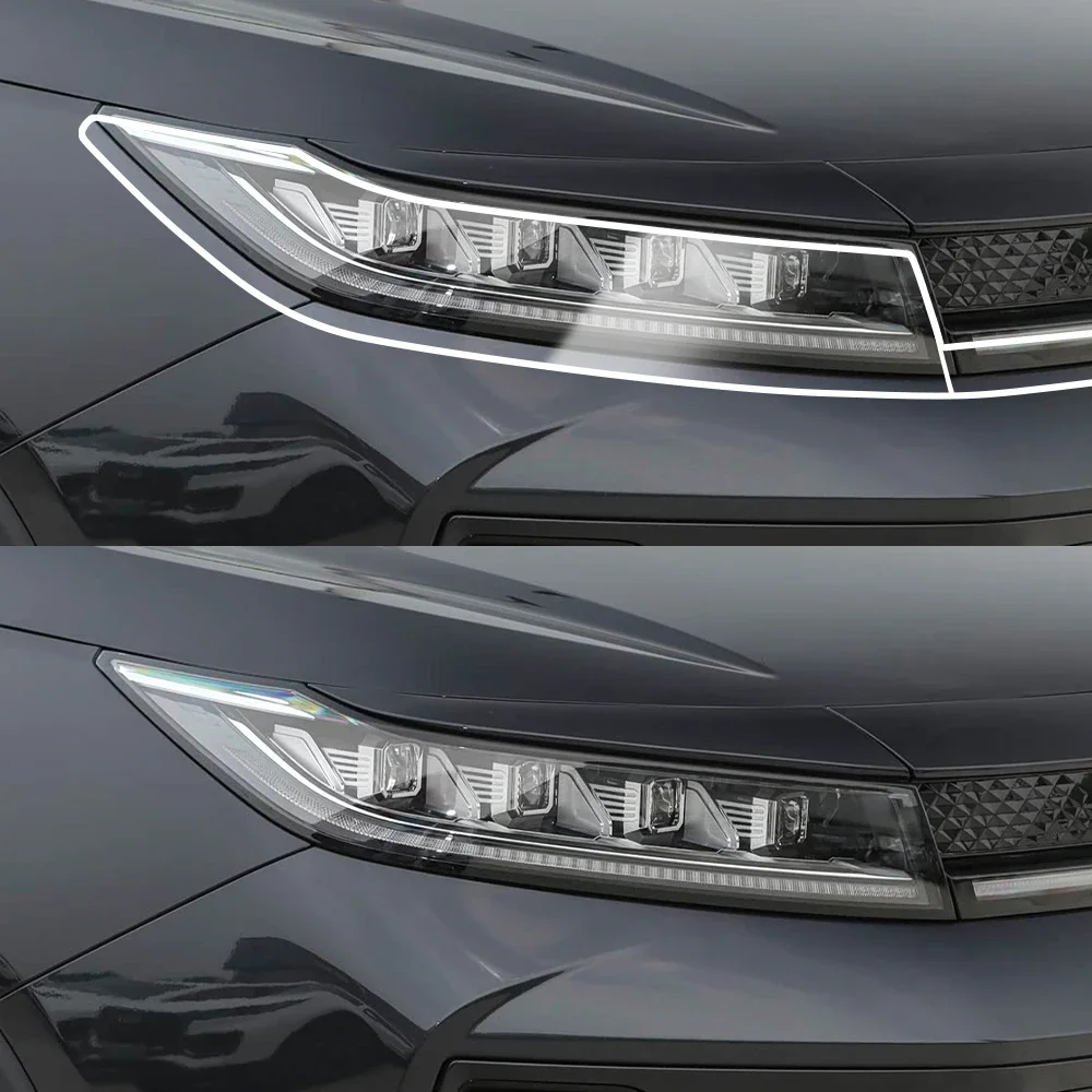 TPU Car Headlight Protection Film for Exeed LX 2019-2026 High-Gloss Smoke Black Pre-Cut PPF Anti-Scratch Vinyl Wrap Decal