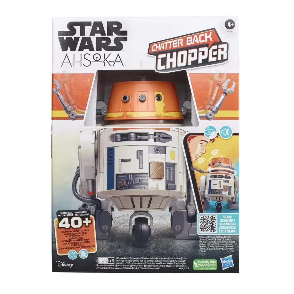 Star Wars Chatter Back Chopper, Ahsoka Animatronic Toys, 40+ Sound & Movement Combos, Interactive Toys