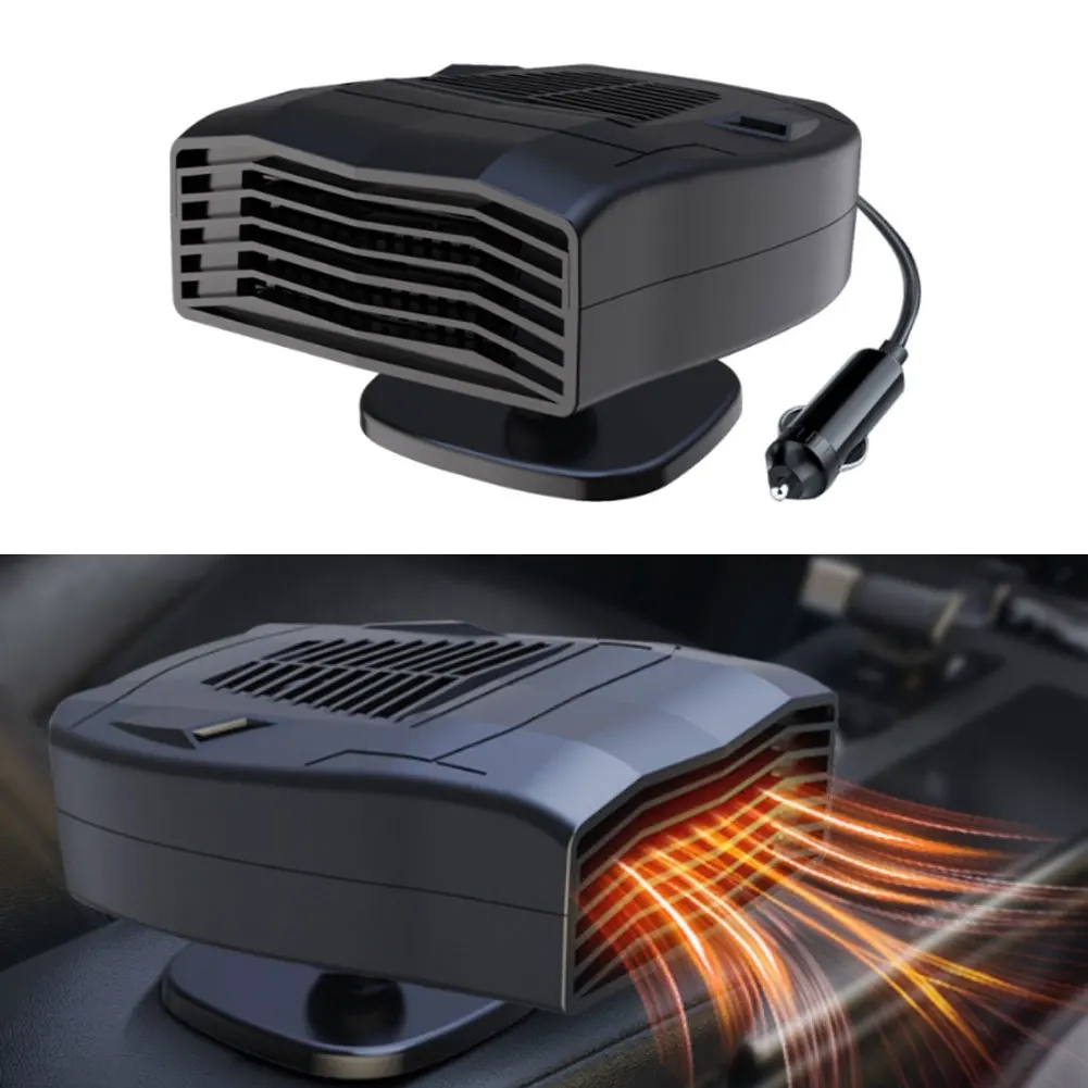 

12V 140W Portable Black Car Heater with 360 Degree Rotating Base for Fast Windscreen Defogger and Vehicle Heating