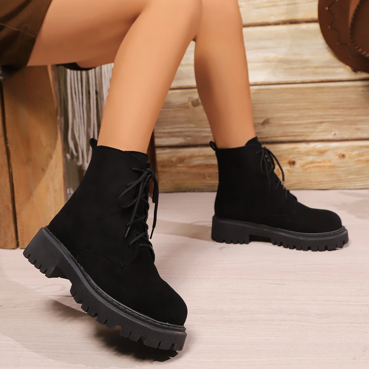 

Fashionable New Round Toe Comfortable and Elegant Riding Boots Popular in Spring and Autumn Thick Soled Casual Women's Boots