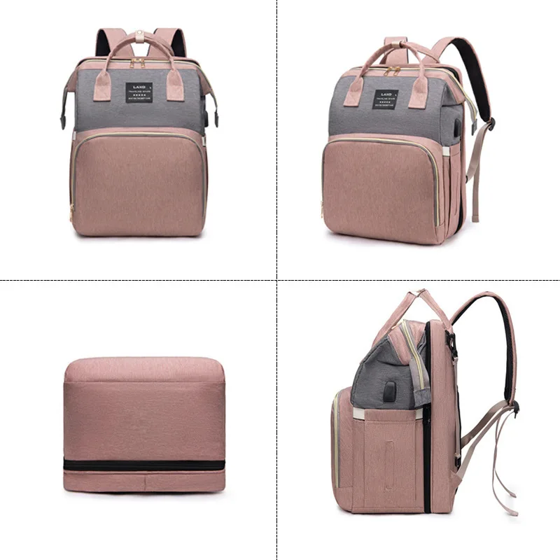 

Multi-functional folding bed, portable outdoor insulated baby bottle storage bag for mommy, large-capacity mother and baby bag
