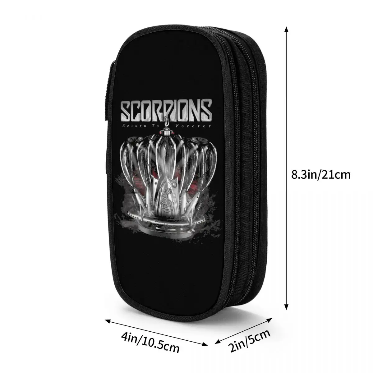 Scorpions Metal Rock Band Pen Box Double Layer Large-capacity Kids Pencil Case Stationery Perfect Gifts