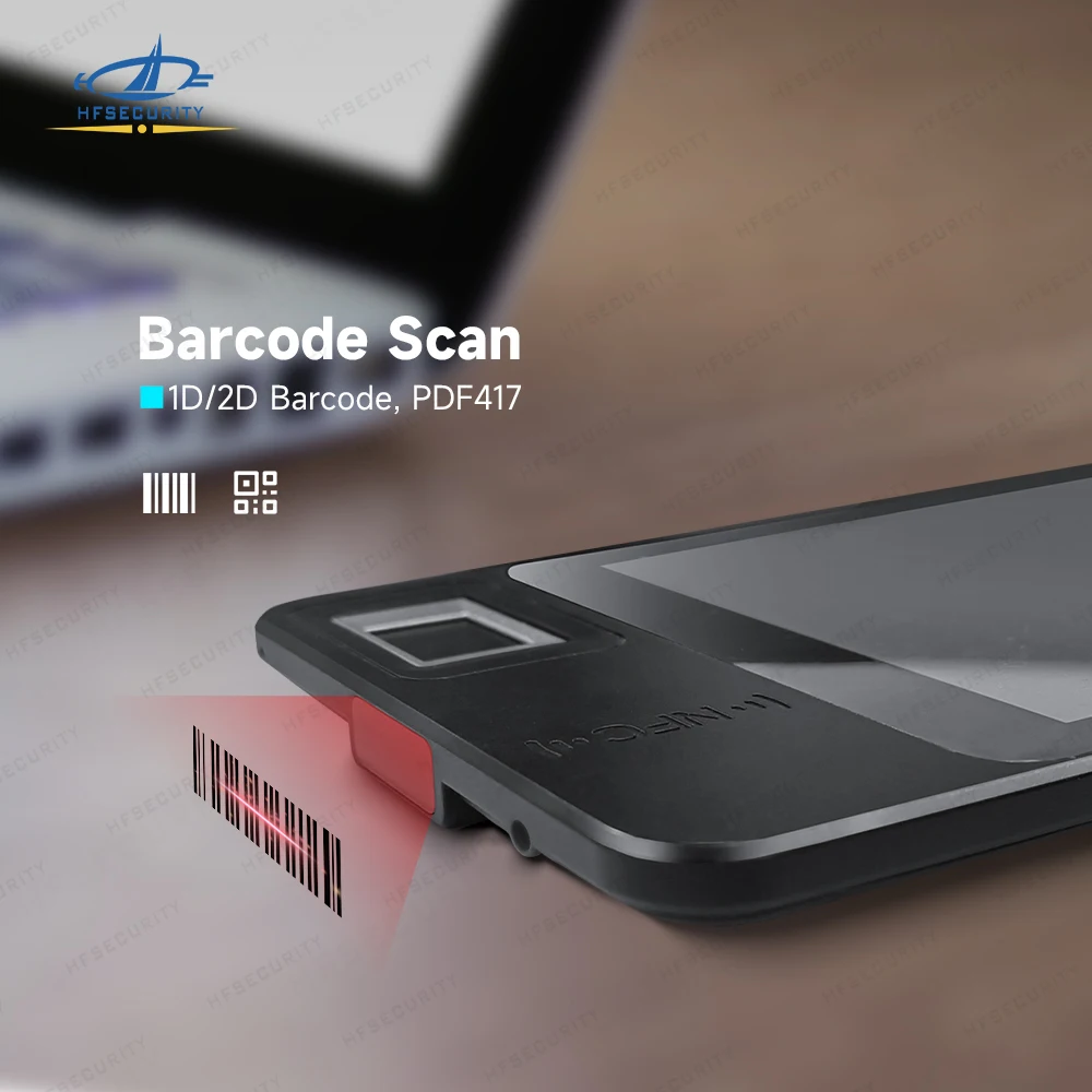 جهاز لوحي HFSecurity FP07 مقاس 7 بوصات يعمل بنظام Android مع ماسح ضوئي بطباعة الأصابع