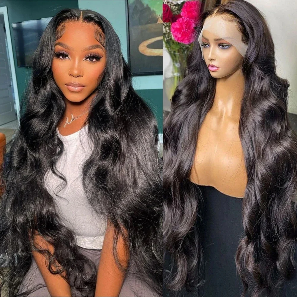 Rosabeauty 30 40 Inch 13x6 HD Natural Body Wave Lace Front Wig Transparent 13X4 Lace Frontal Human Hair Wig Brazilian For Women