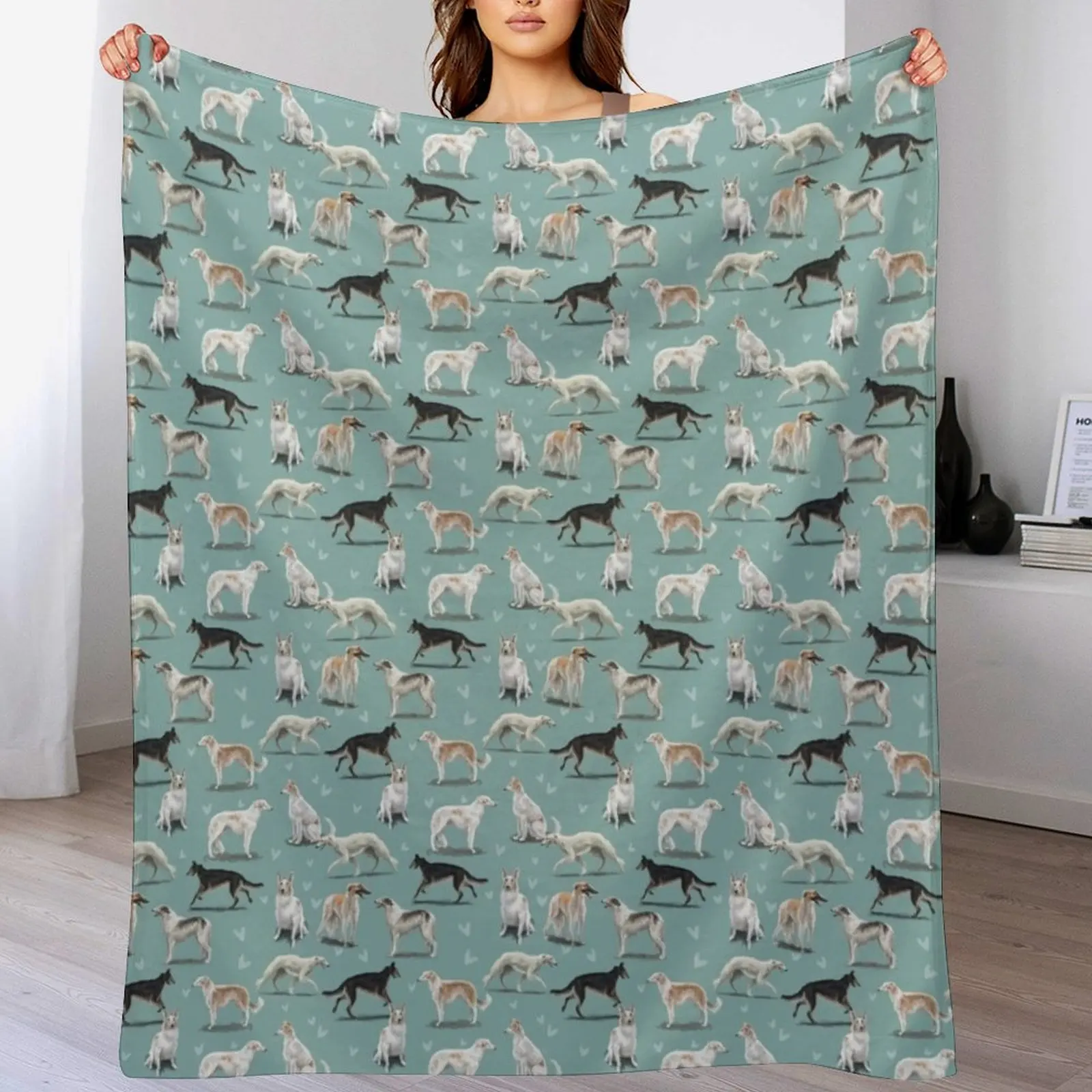 

The Borzoi Throw Blanket Air Conditioner Soft Blanket for Office Home