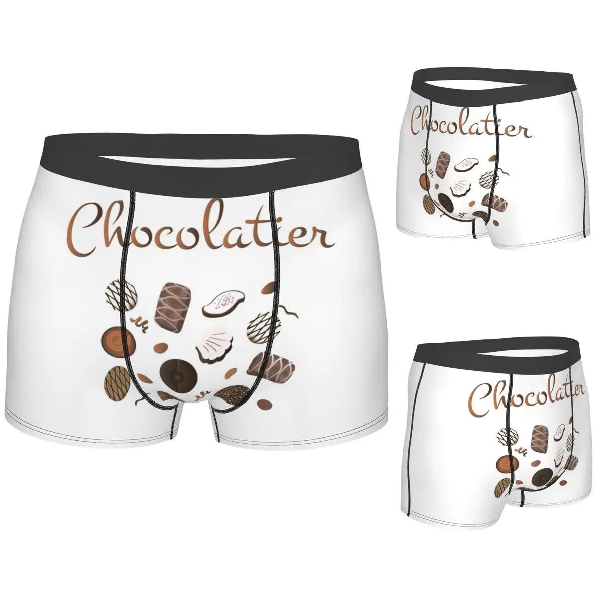 Boxer Underpants Shorts Chocolatier Chocolate Candies Panties Men Breathable Underwear for Homme Man Boyfriend Gift