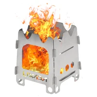 Estufa de titanio para acampar al aire libre, estufa de leña plegable ultraligera portátil, estufa de bolsillo para acampar, pescar y hacer senderismo