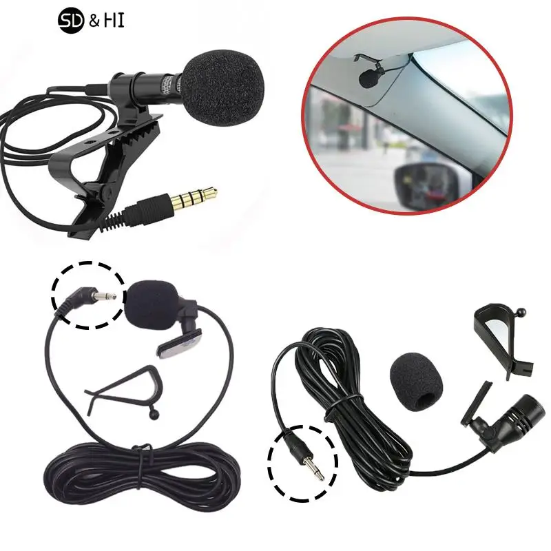 3m-Micrófono de Audio profesional para coche, conector Jack de Clip de 3,5mm, estéreo, Mini micrófono externo con cable para Radio DVD automática