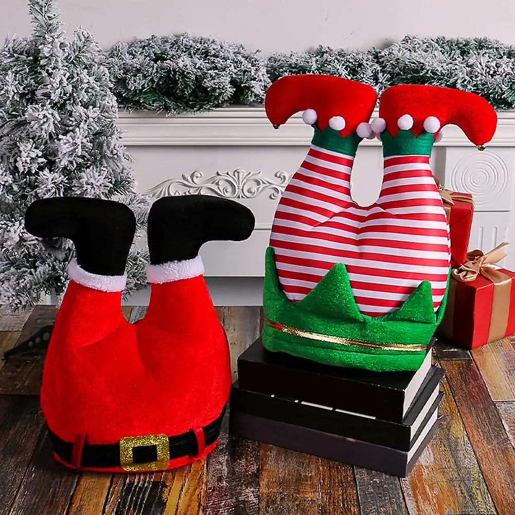 Christmas Hat Plush Elf Santa Hat Cute Stripes Cartoon Creative Turkey Hats New Year Xmas Party Ornament Decoration Props