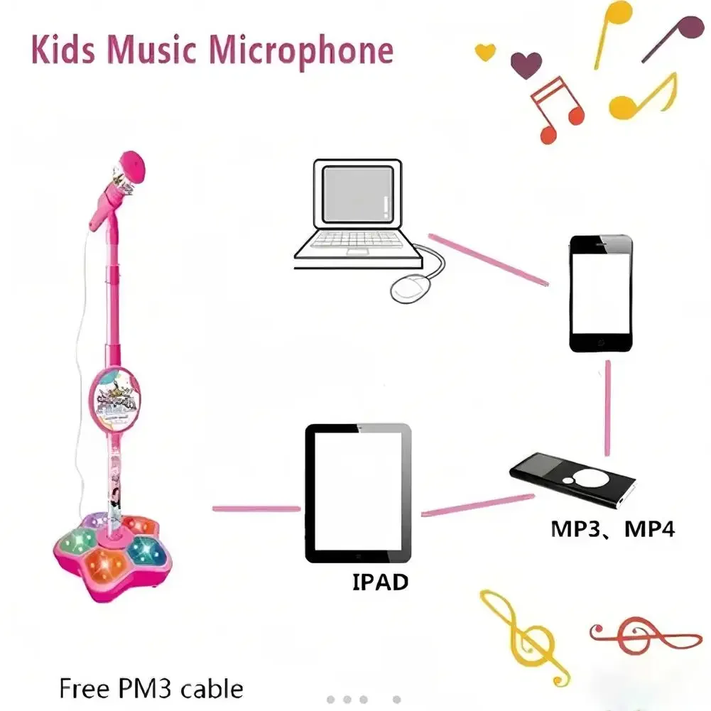 Children's& Karaoke Microphone Guitar with Stand Educational Toy Brain Training Music Gift Suitable for Boys and Girls view 5