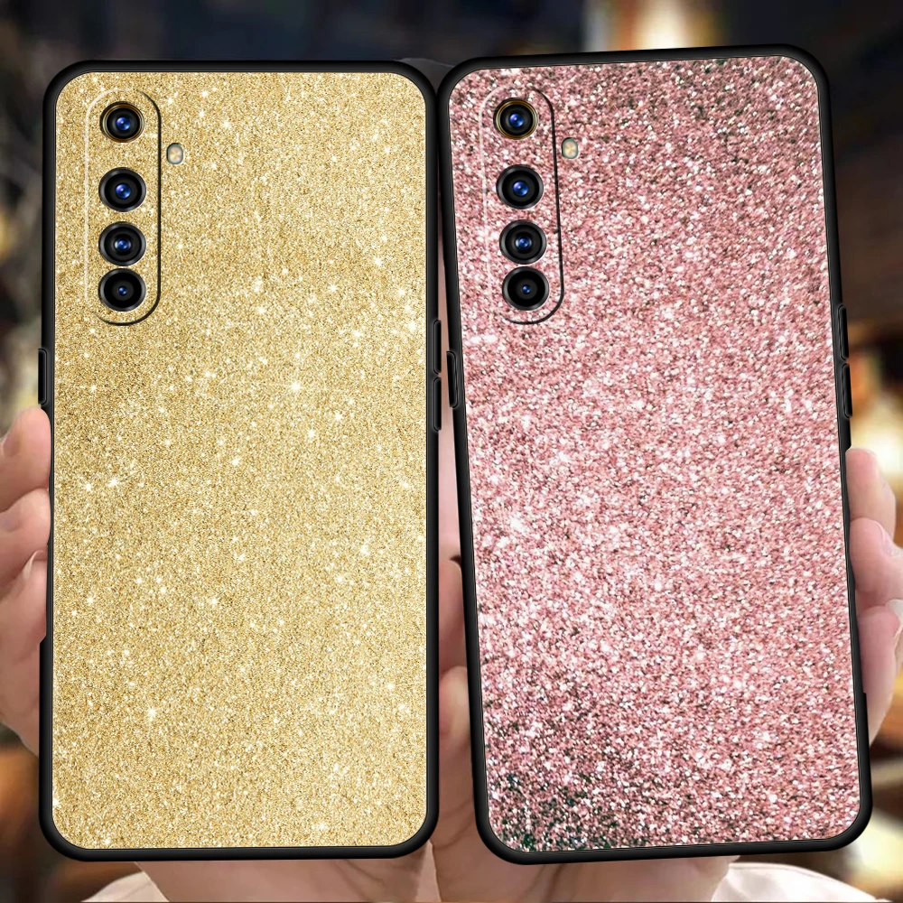 Pink Glitter Soft Silicone For Realme 8i 9i 9 Pro Plus GT2 Pro C3 6 7 8 Pro C21 C11 C25 Pro 5G Shockproof Phone Cover Fundas Bag