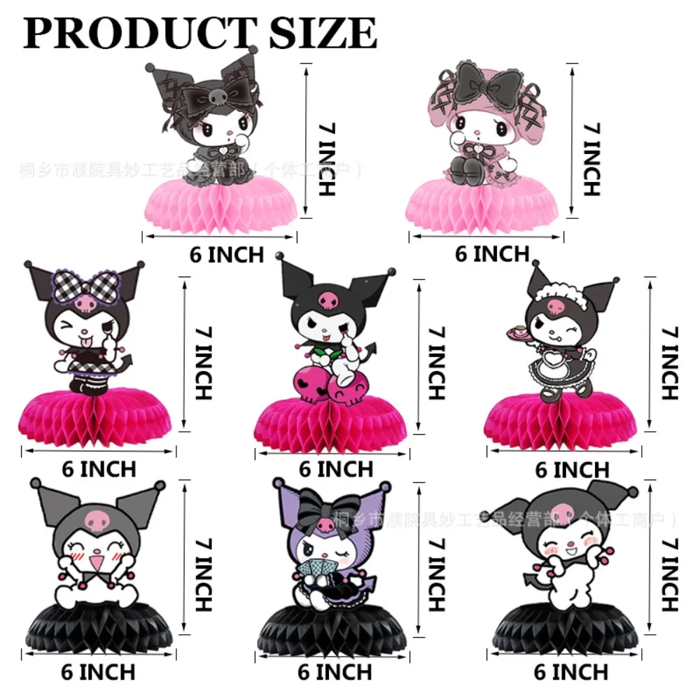 Miniso Anime Sanrio Cute Kuromi Cartoon Furniture for Display Birthday Party Desktop Decoration Set The Table Holiday Gift