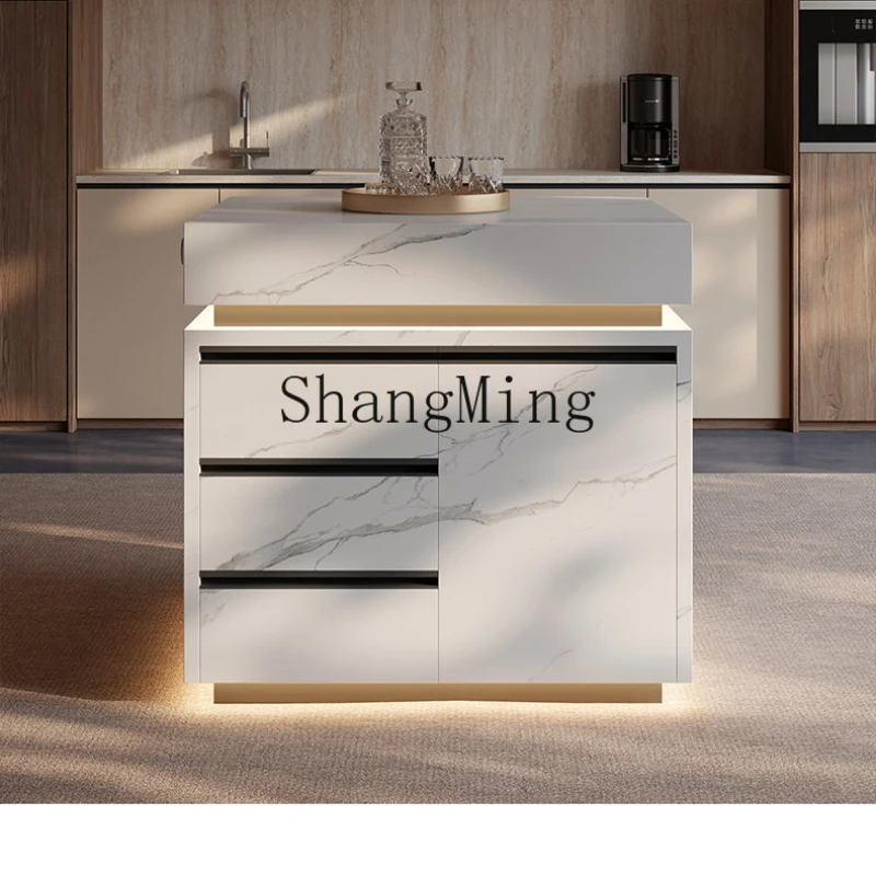 

DHY narrow island dining table household small apartment kitchen removable island