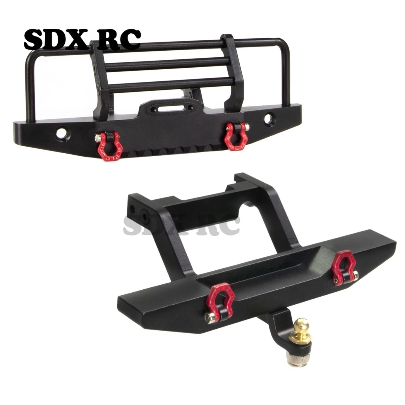 

Metal Front and Rear Bumper with Tow Hook for TRX4M Defender 1/18 RC Crawler Car Upgrade Parts Accessories