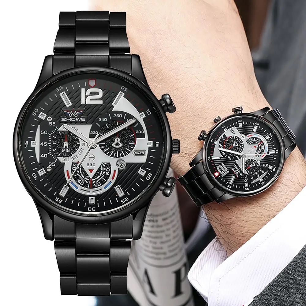 

Men's Brand 2022 Calendar Quartz Watch Stylish Military Simplicity Stainless Steel Strap Sports Men's Clock Gift Watches