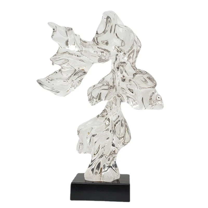 

New Chinese transparent Taihu stone entrance ornament light luxury high-end decoration