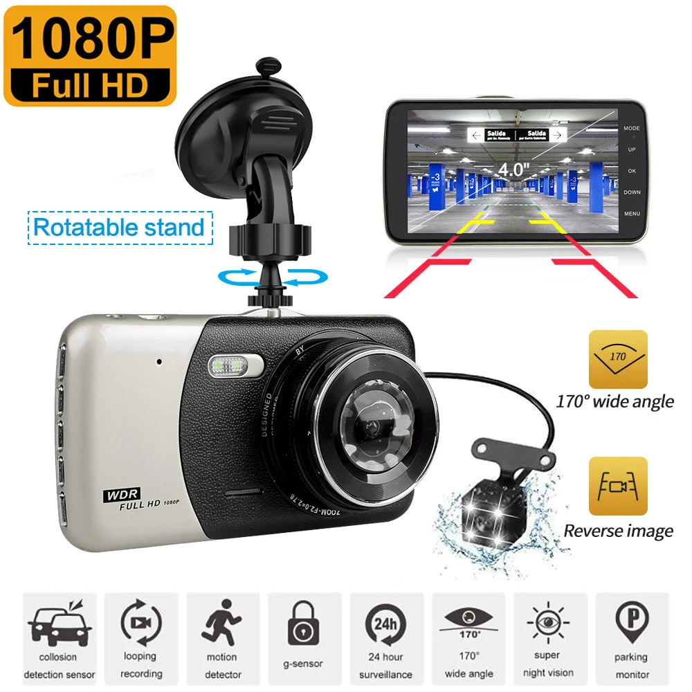 Dash Cam Car DVR Full HD 1080P Rear View Car Camera Car Drive Video Recorder Black Box Night Vision Auto Dashcam Car Accessories