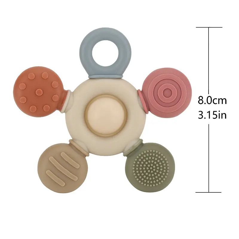 الطفل مضغ الملحقات هيلم الأطفال عضاضة حسية مع تصميم محكم الوليد الرضع القلق عضاضة سيليكون ألعاب التسنين #2