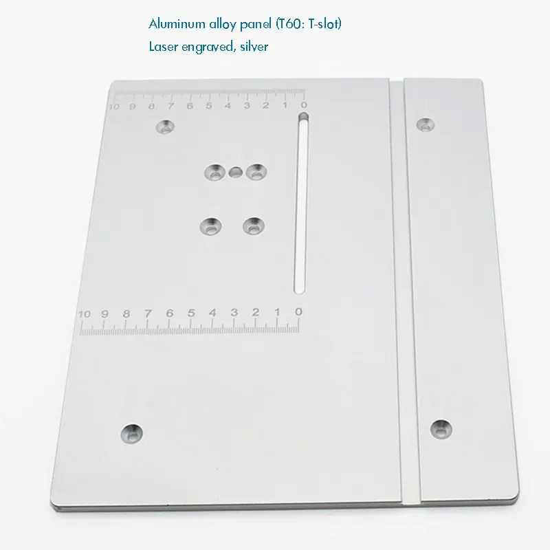 T60 Aluminum Router Table Insert Plate, 240 x 200x6mm, Made of Aluminum Alloy, Durable, for Table Saw Woodworking Workbench