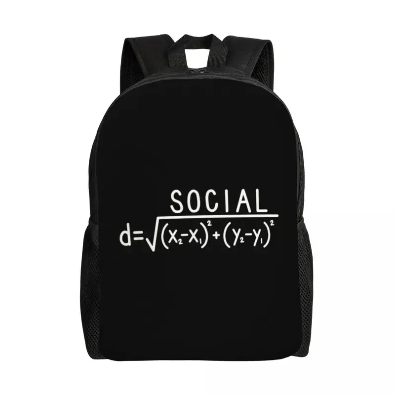 Mochilas de fórmula de distancia Social para hombres y mujeres, bolsa de libros para estudiantes universitarios, se adapta a computadora portátil de 15 pulgadas, bolsas para profesores de matemáticas y ciencia