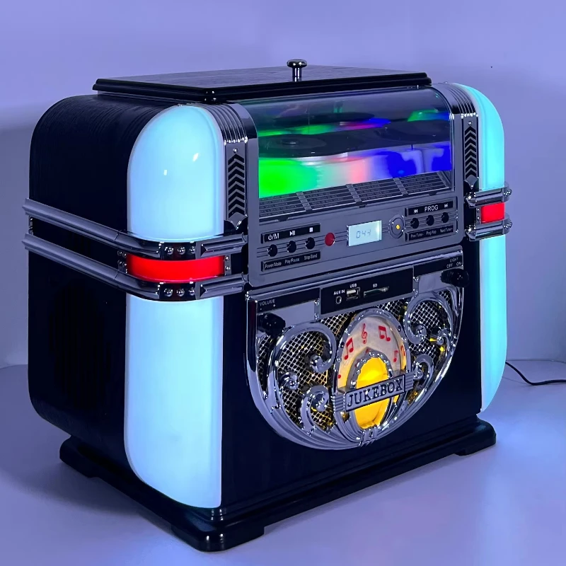 

Digital Tabletop Berlin LED Jukebox Machine with Multifunction Such As CD USB BT SD Radio