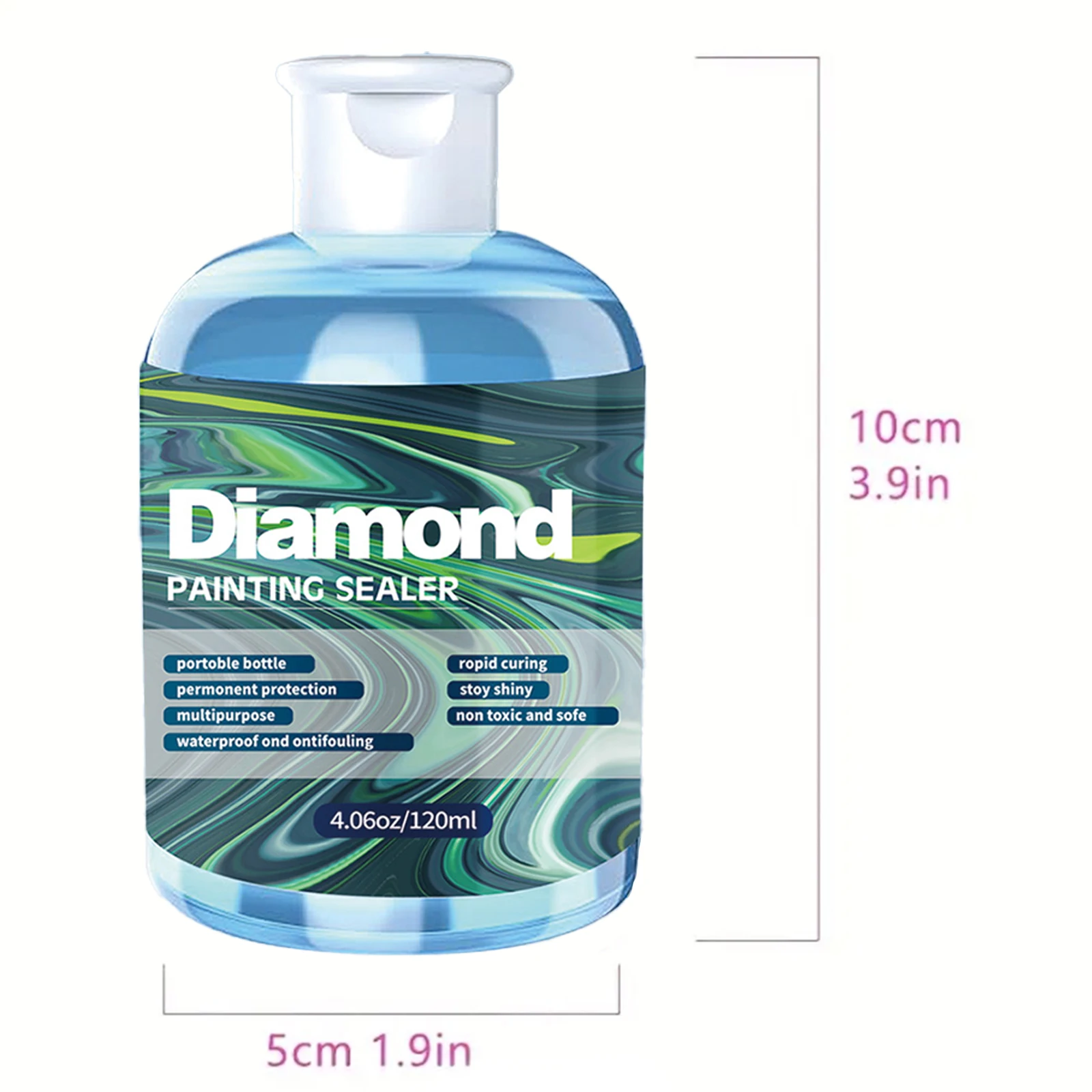 Diamond Painting Sealer with 3 Pcs Brushes 5D Diamond Painting Art Permanent Hold & Shine Effect Sealer Diamond Painting Puzzle