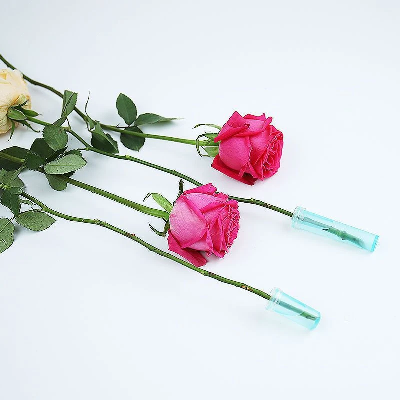 Tubo de nutrição de flores frescas de plástico, 20 peças com tampa, tubo de armazenamento de água, recipiente hidropônico fresco, tubo de água floral