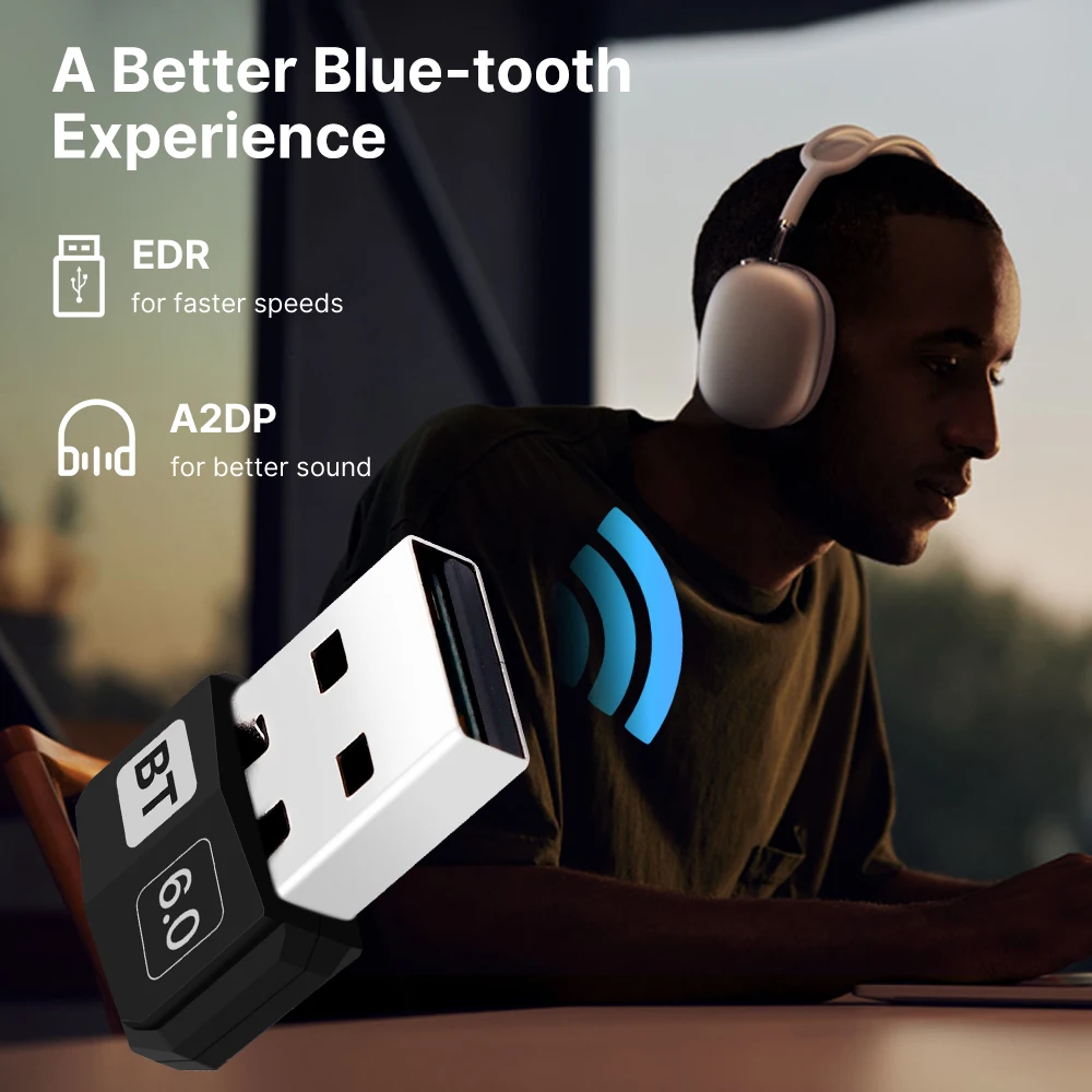 FENVI USB Bluetooth 6.0 Adapter for PC Windows 7/8/10/11 Bluetooth Receiver Transmitter for Keyboard/Mouse/Pc Laptop