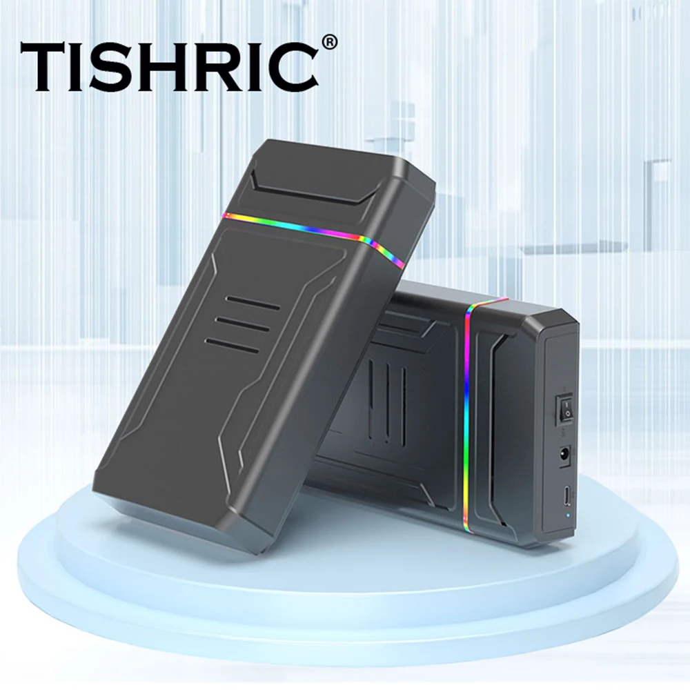 TISHRIC Hard Drive Enxlosure External hd Case SATA 2.5/3 . 5-inch LED Type-C portable Supports up to 18TB of capacity hdd case