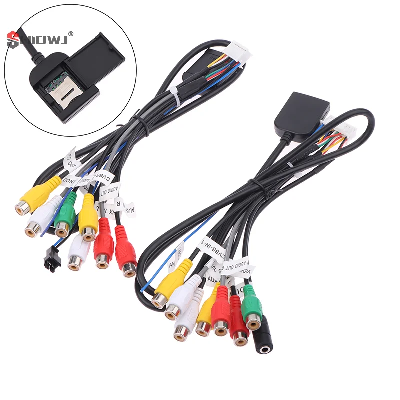 7-head RCA Output Wire 20 Pin Aux-in Subwoofer Microphone Fan Adaptor Universal Cable Android Radio Car Accessories