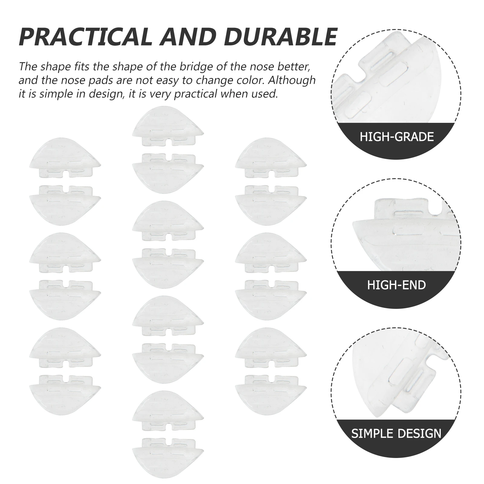 

Silicone Glasses Pads Non-Slip Replaceable Nose Supports For Eyeglasses Sunglasses Optical Frames Comfortable