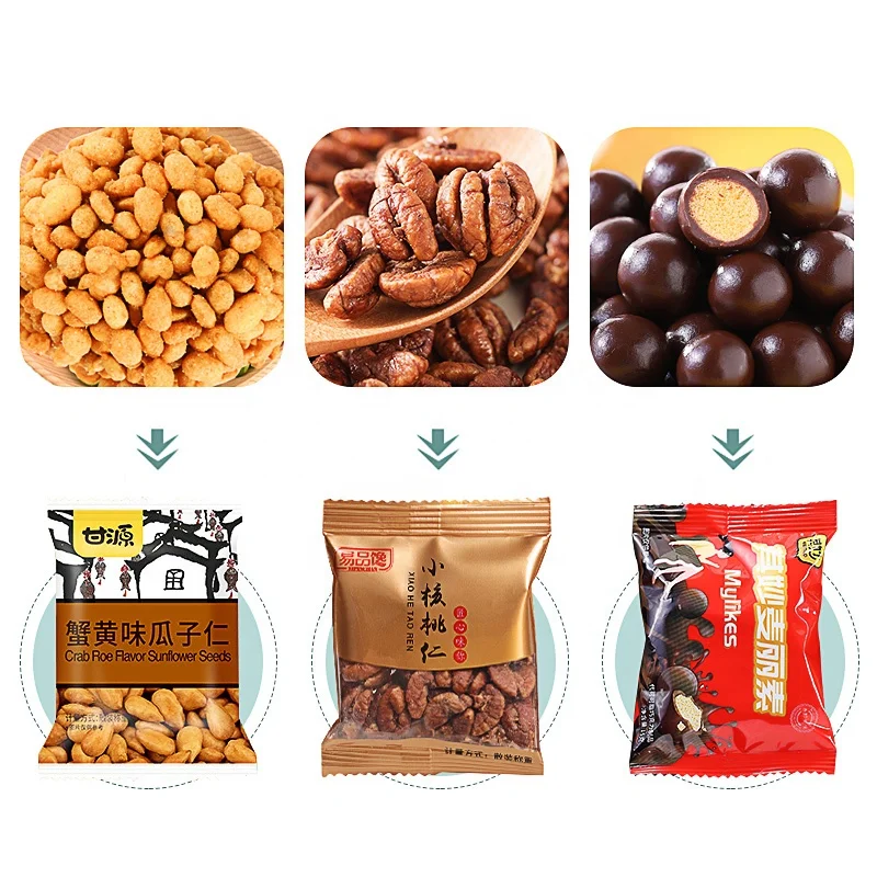 Automatic Packing Peanut Beans Mixed Pistachio Cashew Seeds Back Sealing Pouch Nuts Vertical Packaging Machine