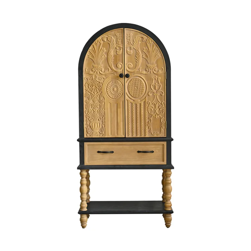 

American solid wood arched two-door storage floor cabinet